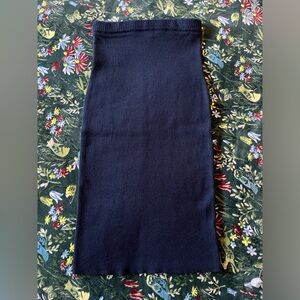 French Connection Navy Ribbed Midi Pencil Skirt Size XS